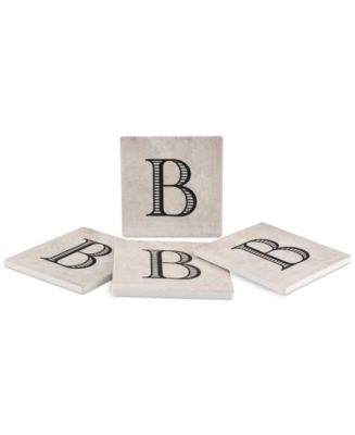 Thirstystone Vintage Monogram 4-Pc. Coaster Set - Macy's