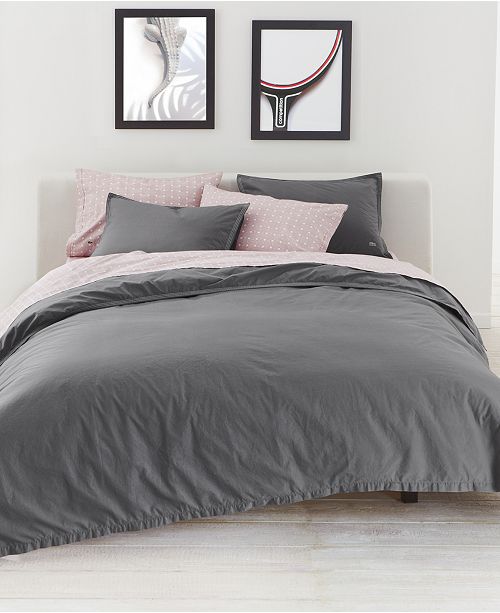 Lacoste Home Relaxed Washed Castle Rock Light Gray Bedding