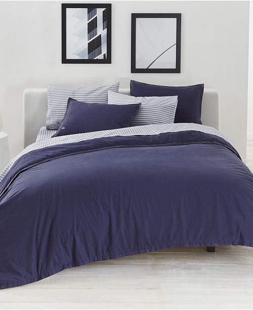 Lacoste Home Relaxed Washed Indigo Blue Bedding Collection