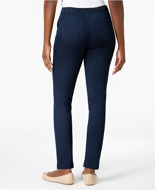 Karen Scott Petite Denim Pull-On Pants, Created for Macy's & Reviews ...
