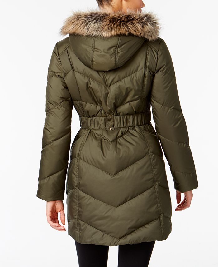 Larry Levine Faux-Fur-Trimmed Quilted Puffer Coat - Macy's