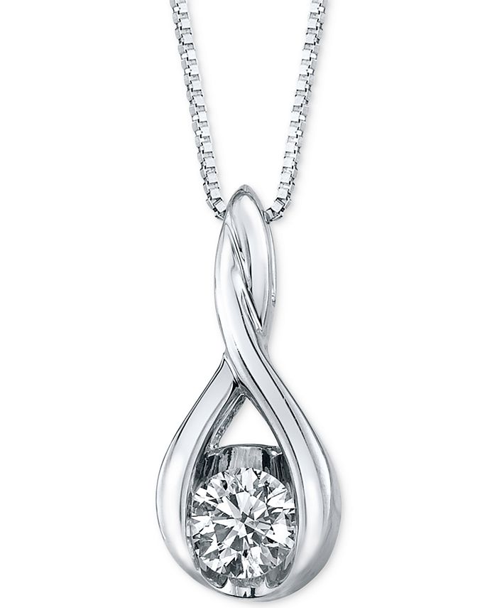Macy's Sirena Diamond Twist Pendant Necklace in 14k Gold or White Gold