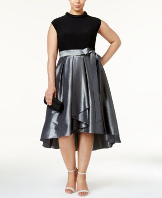 taffeta fit and flare dress