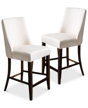 Noble House Jeston Counter Stool (set Of 2) In Linen