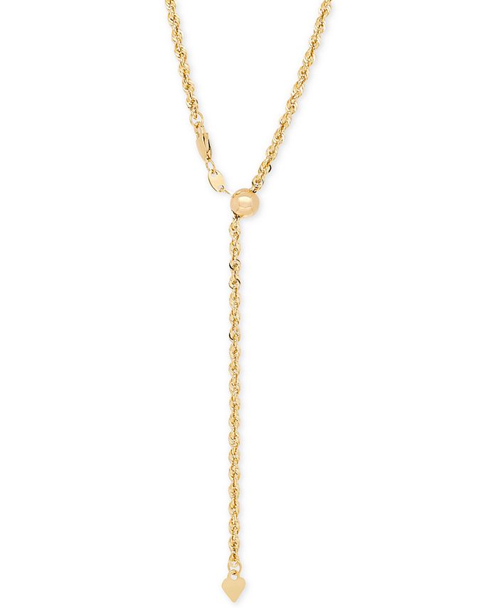 Macy's 22" Rope Chain Slider Necklace in 14k Gold Macy's