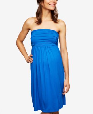 Isabella Oliver Maternity Strapless Ruched Dress - Macy's
