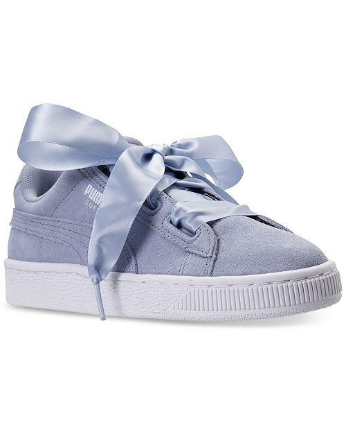 Puma Big Girls Suede Heart Casual Sneakers From Finish Line