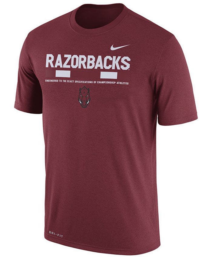 Nike Men's Arkansas Razorbacks Legend Staff Sideline T-Shirt - Macy's