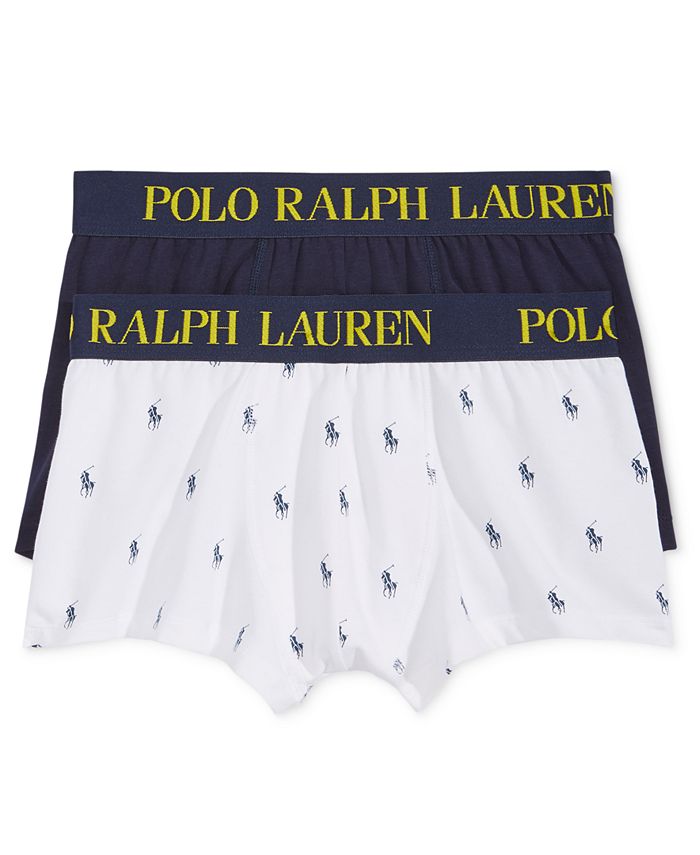 Polo Ralph Lauren Men's 2 Pack Ultra-Soft Cotton Comfort Blend Trunks ...