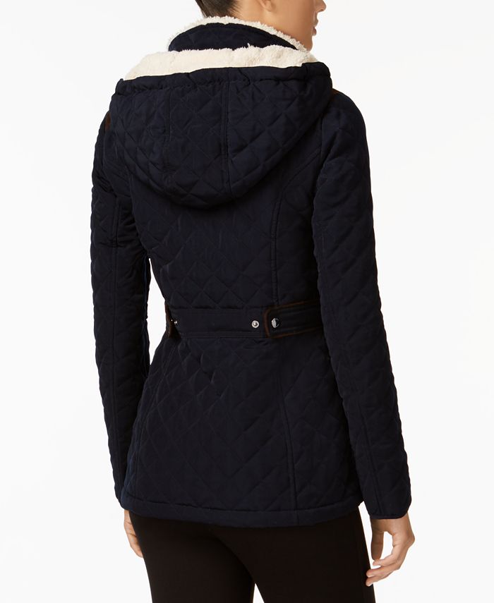 Laundry by Shelli Segal Quilted FauxSuedeTrim Jacket Macy's