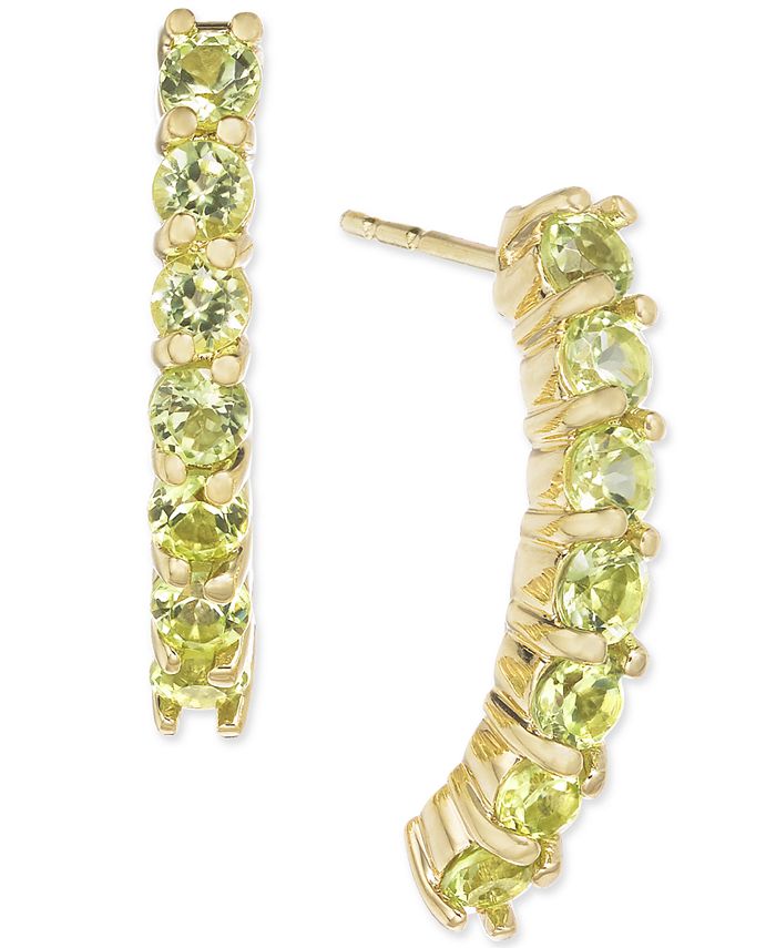 Macy's Peridot Linear Drop Earrings (13/8 ct. t.w.) in 14k Gold Macy's