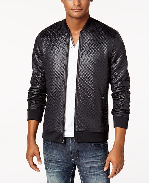 INC International Concepts I.N.C. Men's BasketWeave Bomber Jacket