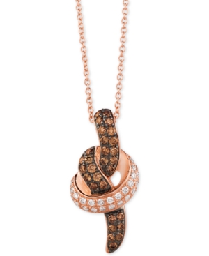 image of Le Vian Chocolatier Diamond Pendant Necklace (1/2 ct. t.w.) in 14k White or Rose Gold