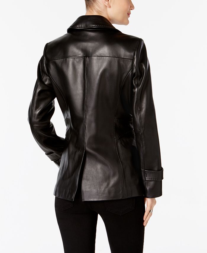 Jones New York Leather Blazer Jacket & Reviews - Coats & Jackets ...