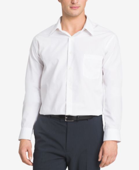 Мужская рубашка Van Heusen Poplin Dress Shirt, Classic & Athletic Fit, цвет: Чёрный