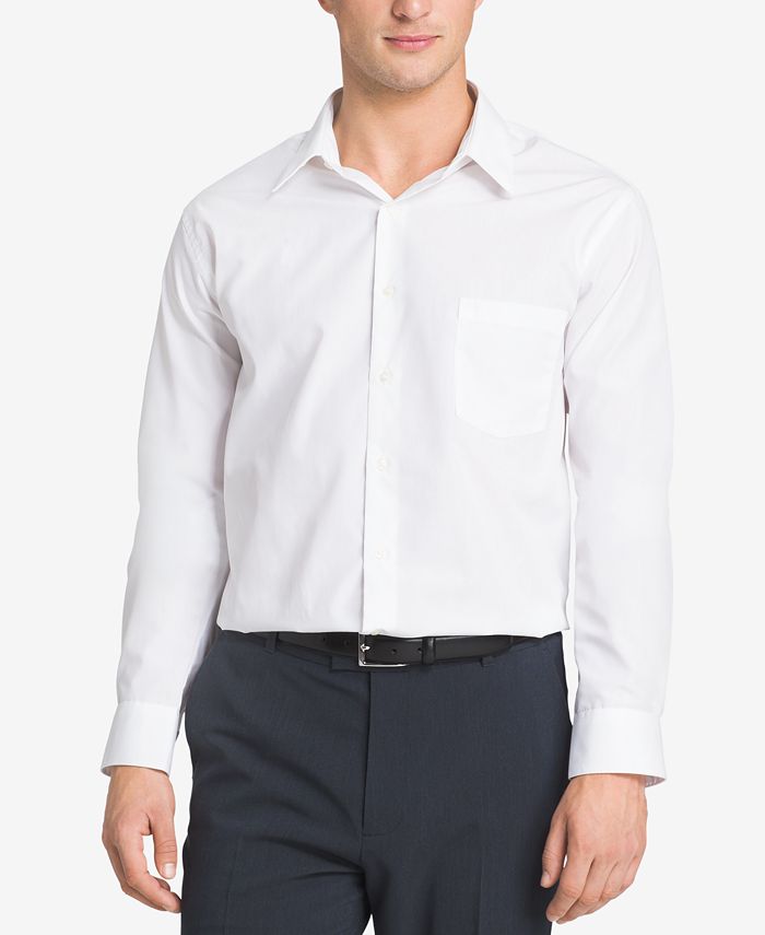 Essentials Men's Regular-Fit Long-Sleeve Casual Poplin Shirt