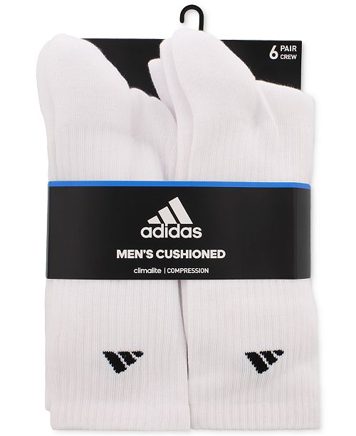 adidas Men's Cushioned Athletic 6-Pack Crew Socks & Reviews - Socks ...