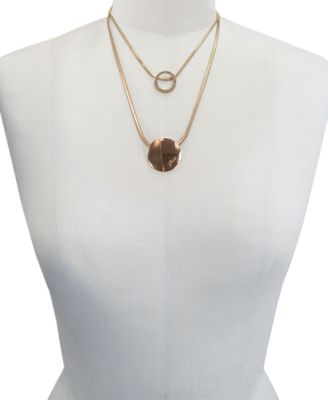 Rose Gold-Tone 2-Pc. Set Pav&eacute; Pendant Necklaces