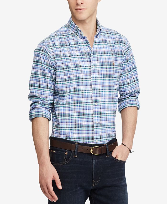 Polo Ralph Lauren Men's ClassicFit Plaid Cotton Oxford Shirt Macy's