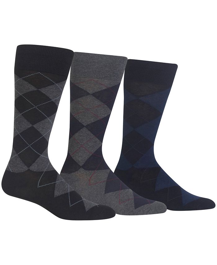 Polo Ralph Lauren - Socks, Extended Size Argyle Dress Socks 3 Pack