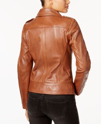 GUESS Asymmetrical Leather Moto Jacket
