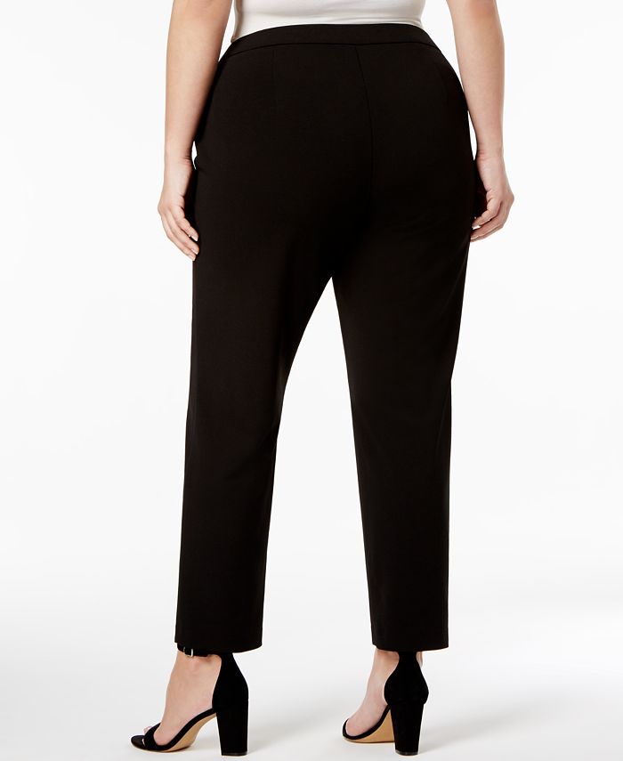 Calvin Klein Plus Size Zip-Pocket Straight-Leg Pants - Macy's