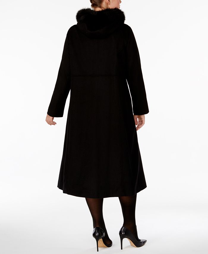 Forecaster Plus Size Fox Fur Trim Maxi Walker Coat Macy s