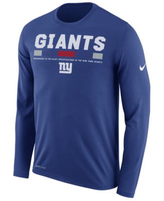 Nike Men's New York Giants Legend Staff Long Sleeve T-Shirt - Macy's