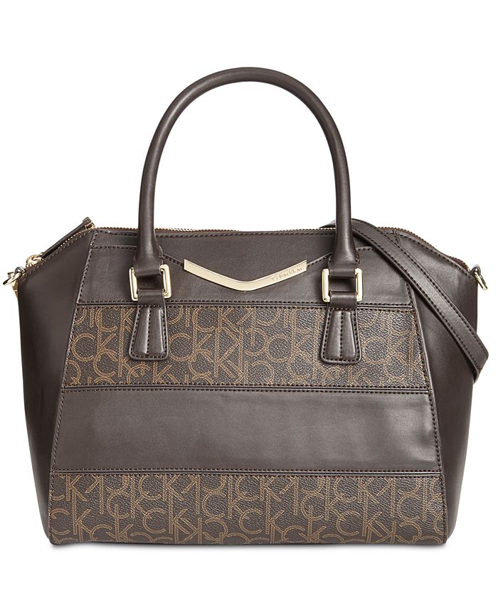 Calvin Klein Small Signature Satchel & Reviews - Handbags & Accessories ...