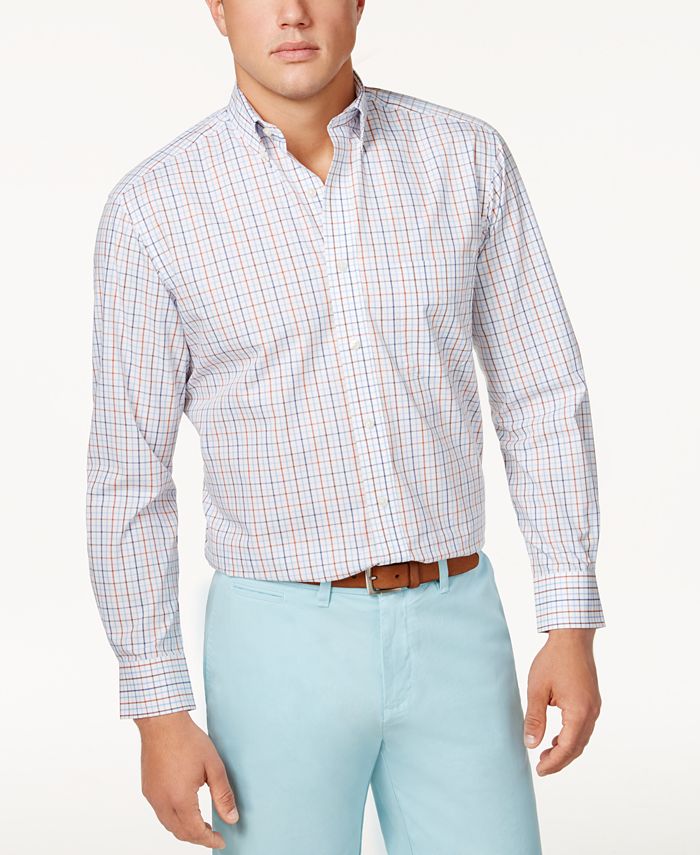 Club Room Men's Classic/Regular Fit Triple Tattersall Dress Shirt