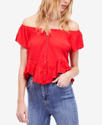 Free People - Mint Julep Button-Front Top