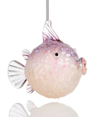 Holiday Lane - Seaside Purple Blow Fish Ornament Created For Macy's