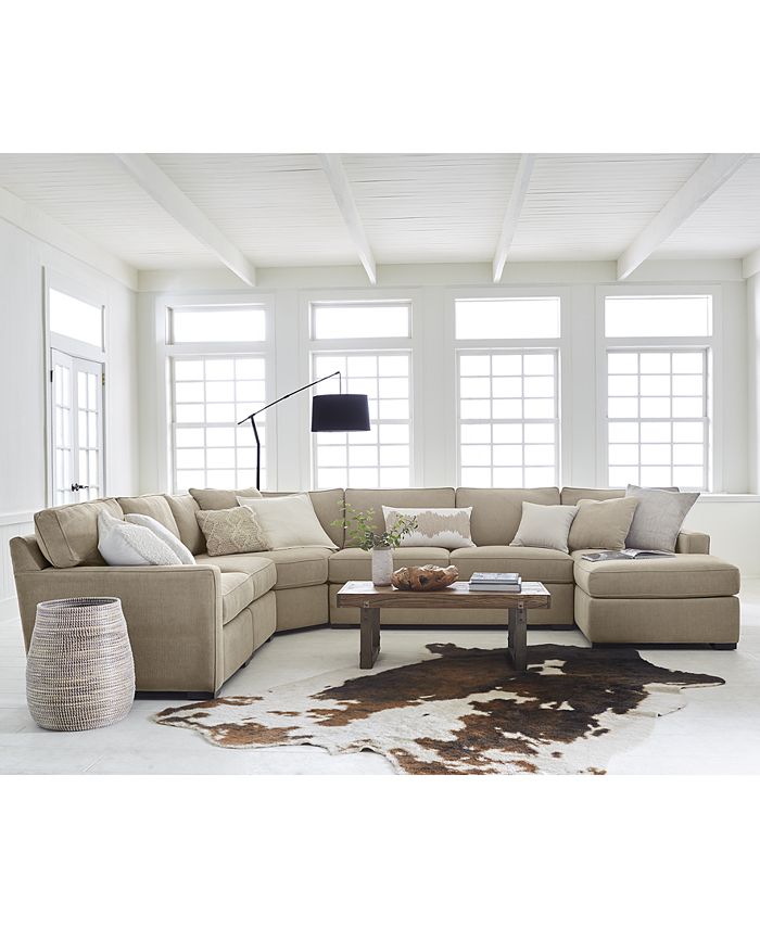 Furniture Radley 4 Piece Fabric Chaise Sectional Sofa Custom