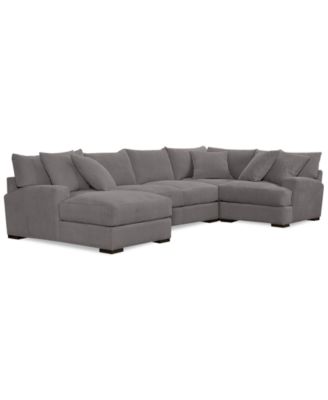 Furniture Rhyder 4 Pc 80 Fabric, Rhyder 4 Pc 80 Fabric Sectional Sofa With Chaise