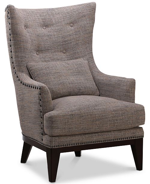 Furniture Roselake Fabric Accent Chair & Ottoman Set, Created for Macy