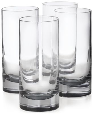 texxture Bergen High Ball Glass with Frosted Base, Set of 4 - lily