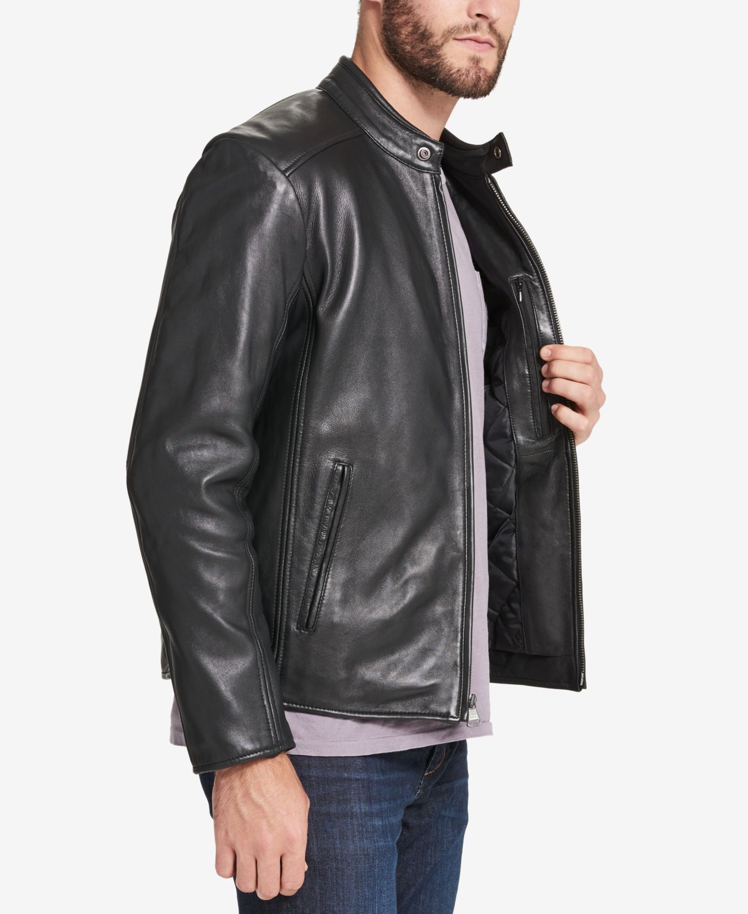 Men's Leather Moto Jacket