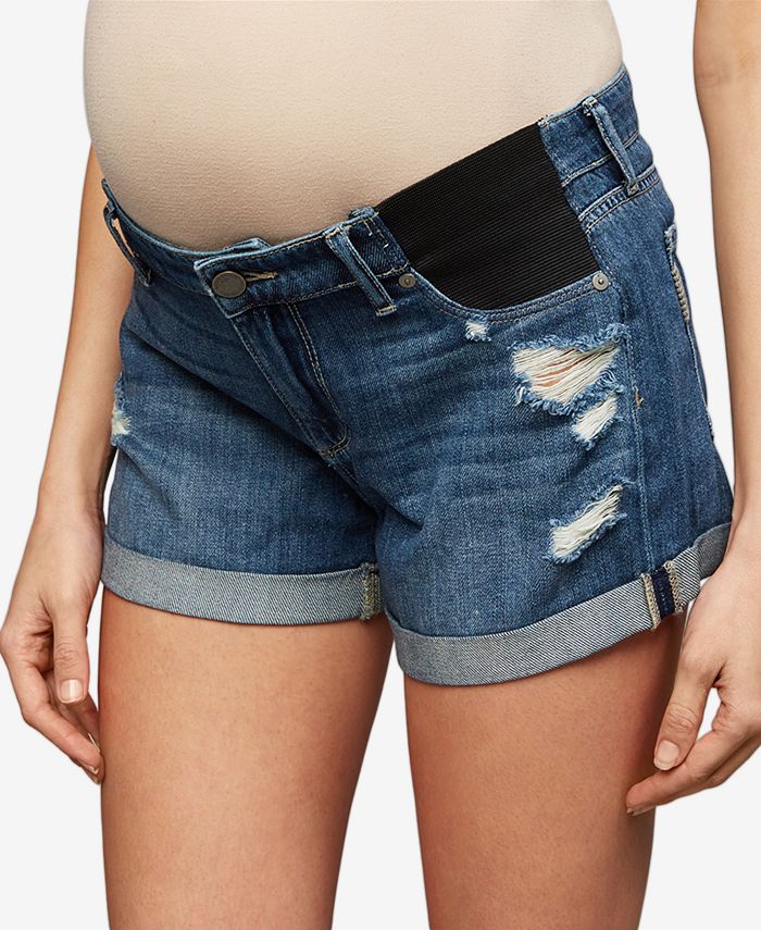 Paige Denim Maternity Distressed Denim Shorts Macy's