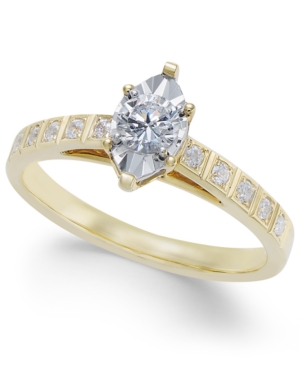 image of Diamond Miracle-Plate Marquise Shape Engagement Ring (3/8 ct. t.w.) in 14k Gold