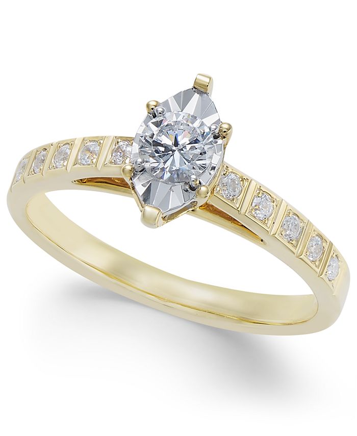 Macy's - Diamond Miracle-Plate Engagement Ring (3/8 ct. t.w.) in 14k Gold