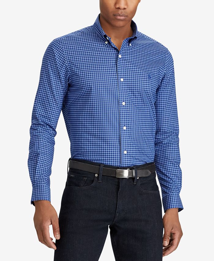 Polo Ralph Lauren Men's Standard-Fit Plaid Poplin Shirt & Reviews - Casual  Button-Down Shirts - Men - Macy's