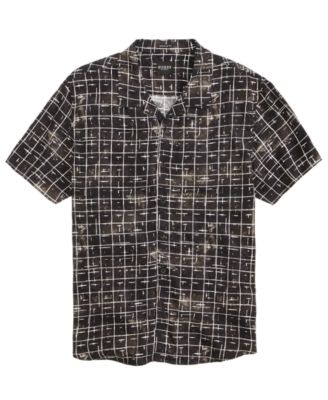 GUESS - Men's Distressed Grid-Pattern Shirt
