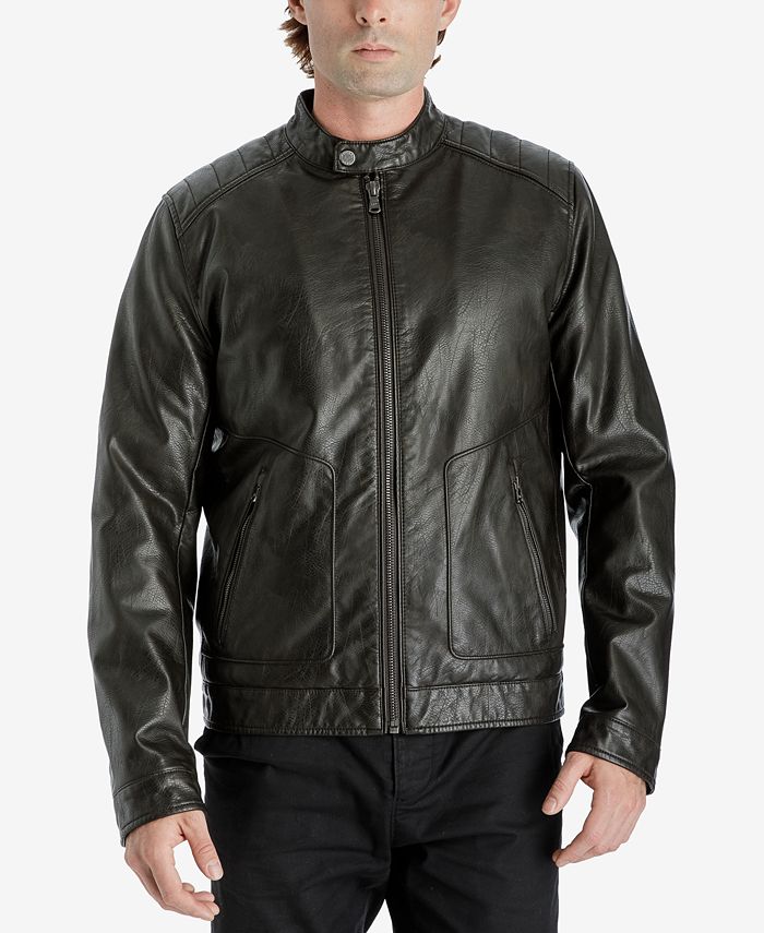 Michael Kors Michael Kors Men's Fleece-Lined Faux Leather Jacket ...