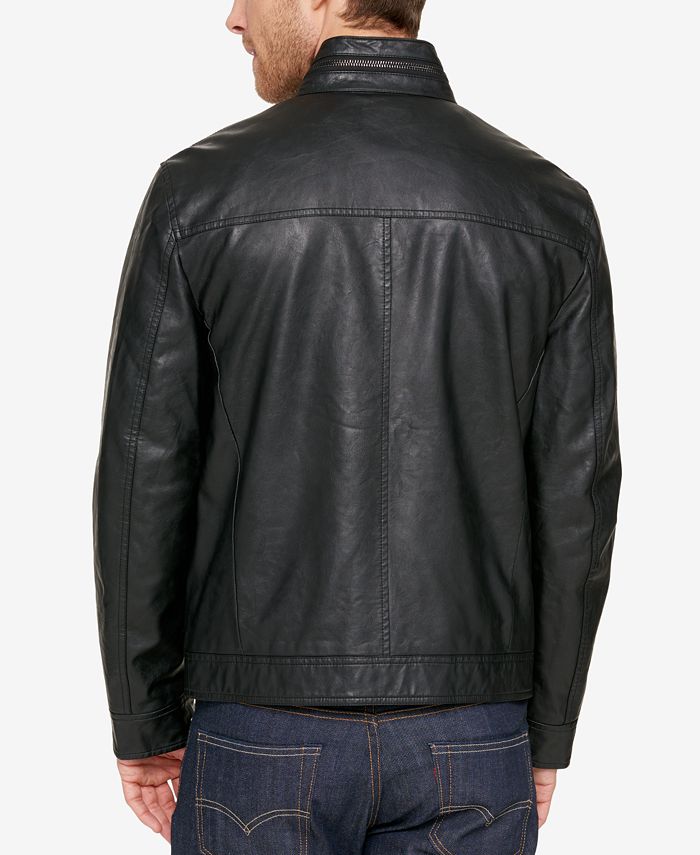 Kenneth Cole Men's Garrison Faux Leather Jacket & Reviews - Coats ...