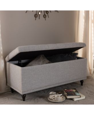 Kaylee Button-Tufted Storage Ottoman Bench