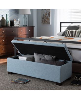 Roanoke Grid-Tufting Storage Ottoman Bench