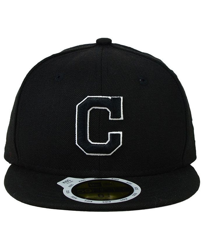 New Era Kids' Cleveland Indians Black and White Fashion 59FIFTY Fitted ...
