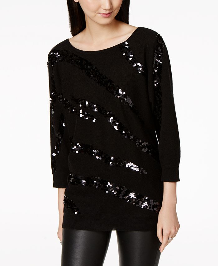 Charter Club Sequin-Trim Cashmere Sweater, Created for Macy's & Reviews ...