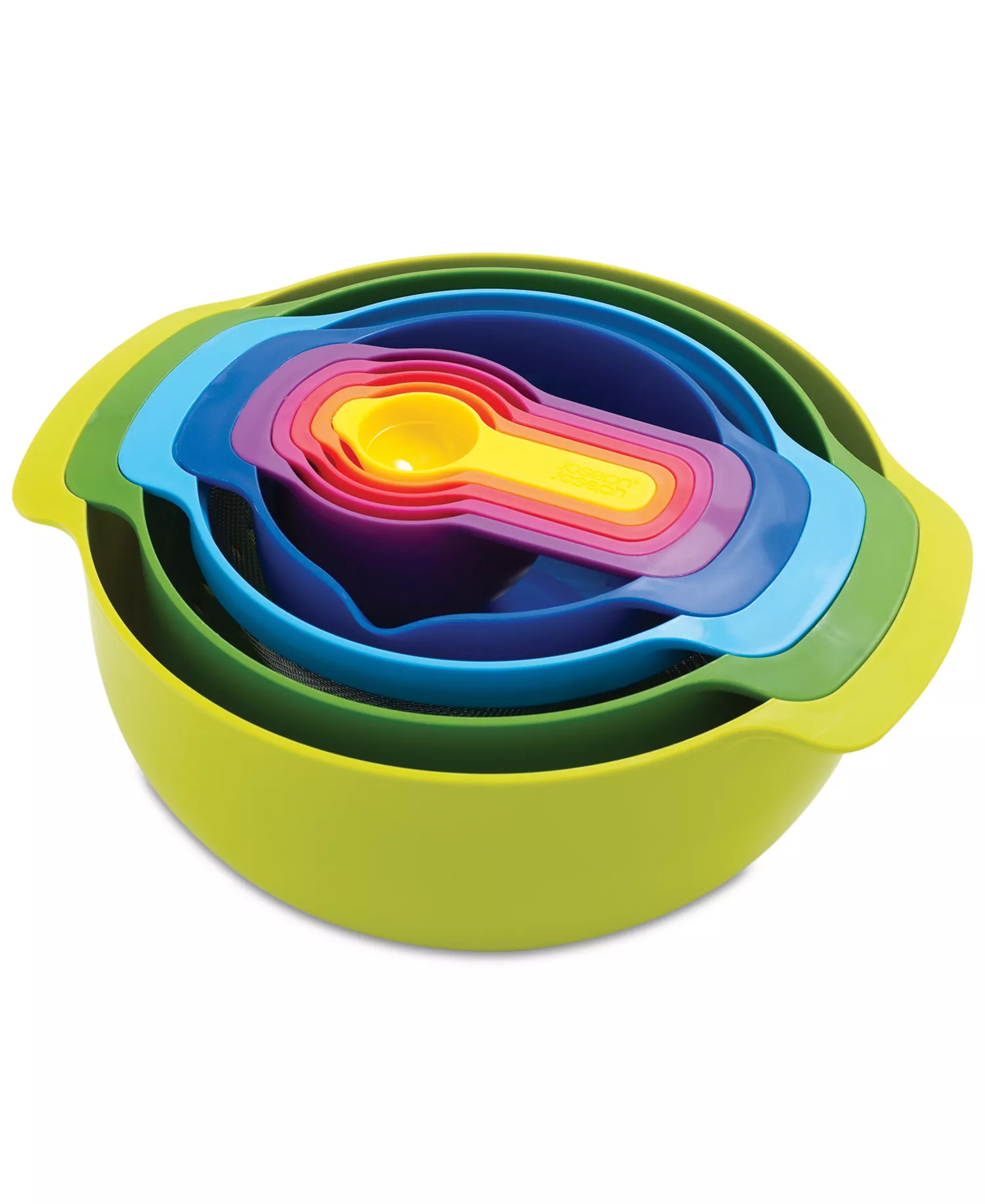 Mixed colored 9 pieces bowl set