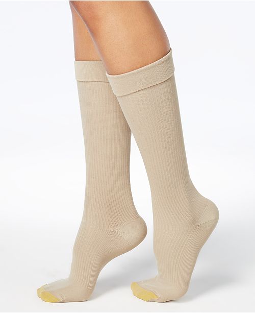 Gold Toe Wellness Women's Compression Moderate Ribbed Calf Socks